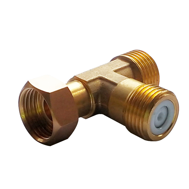 全铜4分内外头接管热水器弯活加厚弯三通DN15内外螺纹铜接头配件|ms