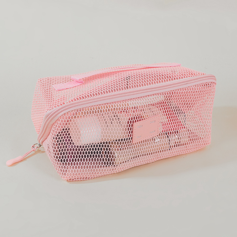 Travel Mesh Toiletry Bag Organiser With Partitioned Storage_voghion.com