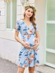 授乳ナイトガウン 看護師用分娩ガウン 病院用ショート