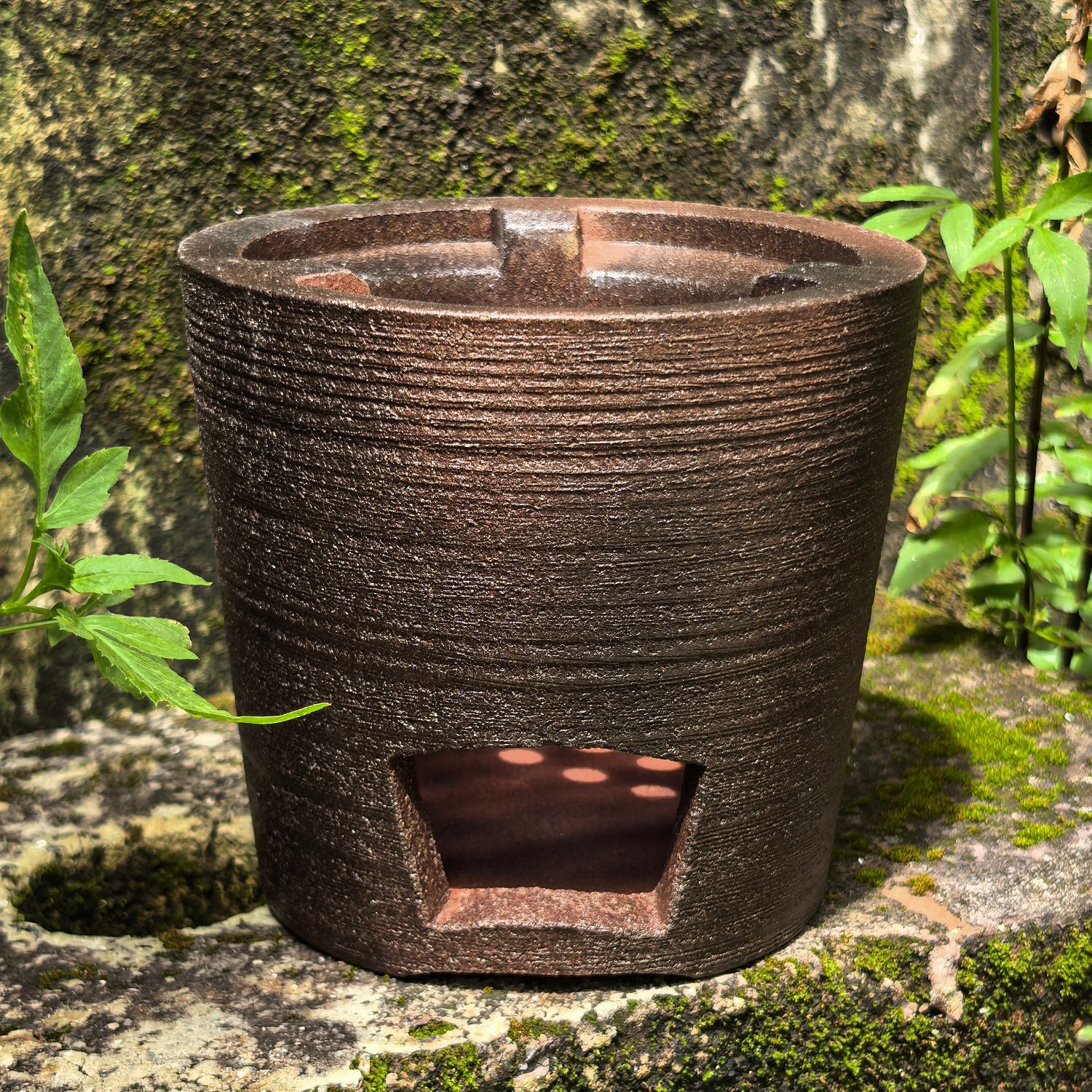 Wood-fired kiln-glazed red clay charcoal stove, heat-resistant charcoal stove, tea brewing stove, outdoor tea stove, longan charcoal water boiling tea maker, fire stove