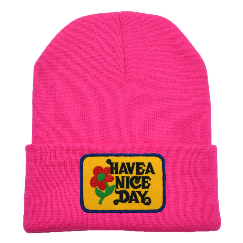 Unisex Gender Hip-Hop, Classic Style, Streetwear Style Unisex Hip-Hop Classic Style Streetwear Letter Flower Eaveless Wool Cap