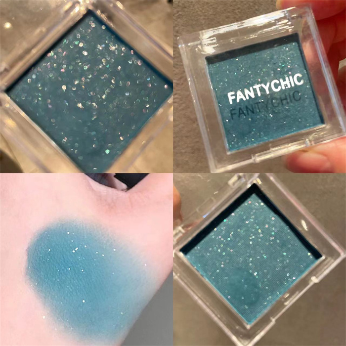 FANTYCHIC Sombra de ojos monocromática verde pavo real menta verde vinca azul taro barro gris rosa sombra de ojos comercio exterior transfronterizo