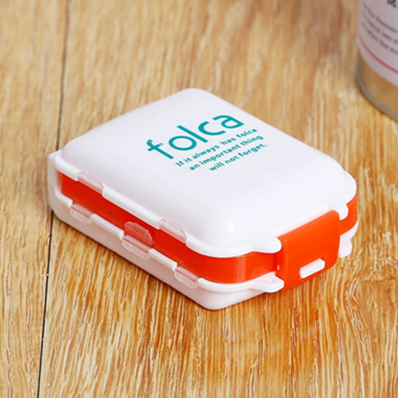 日本进口一周8格折叠式三段药盒密封盒便携分格旅行药品