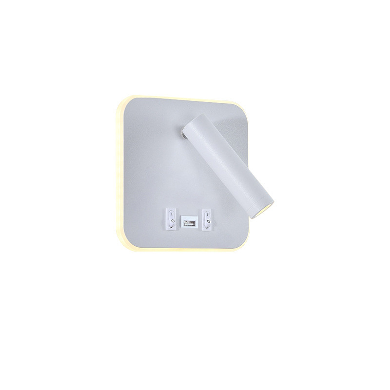 Lámpara de pared LED para lectura, carga de teléfono móvil USB, transfronteriza, para mesita de noche de hotel, estudio interior, dormitorio