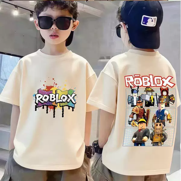 Cross-Border Cartoon Print T-Shirts for Boys and Girls, Round Neck Short-Sleeve Casual Tops for Children, Cross-Border Dropshipping
