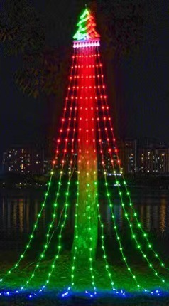 Transfronteriza estrella de cinco puntas cascada luz de color mágico luz LED tira de hielo luz agua LUZ DE Navidad patio diseño luz decorativa