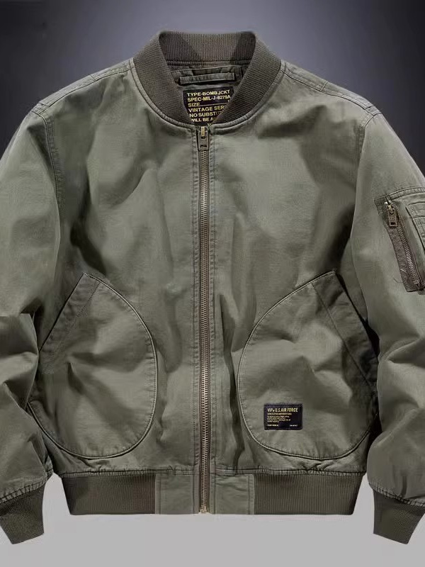 Chaqueta de béisbol de estilo nuevo retro americano Chaqueta de piloto de primavera y otoño para hombre Chaqueta de trabajo informal para hombre Top para hombre