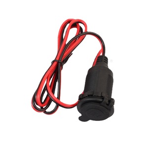 Cross-border foreign trade brand authorization 0.75mm pure copper 1 m red black car car cigarette lighter base