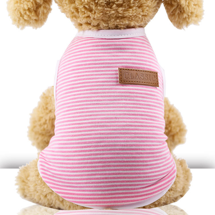 Chaleco de algodón a rayas clásico rosa