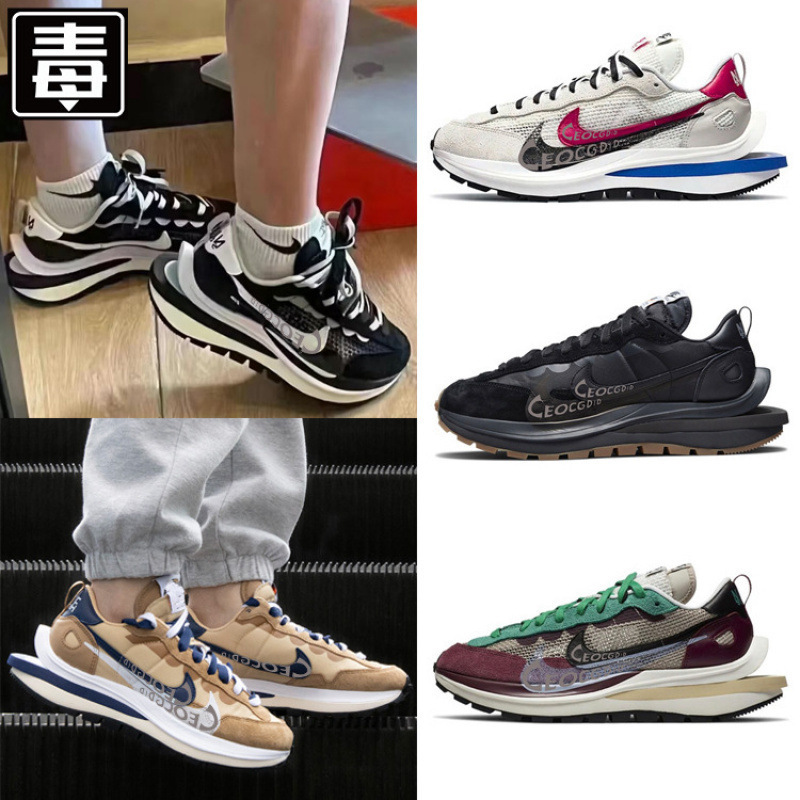 High-quality Putian Waffle 3.0 Sacai 3.0 Waffle men's and women's shoes, Black Warrior Nike official thick-soled height-increasing shoes
