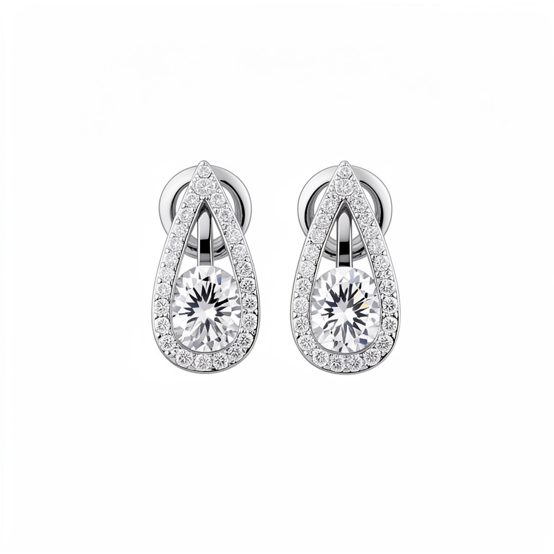 18 quilates de oro real electrodeposición gota de piedra hueco orejas para mujeres sin agujeros de orejas pendientes personales lujosos de alto nivel sensación de orejas