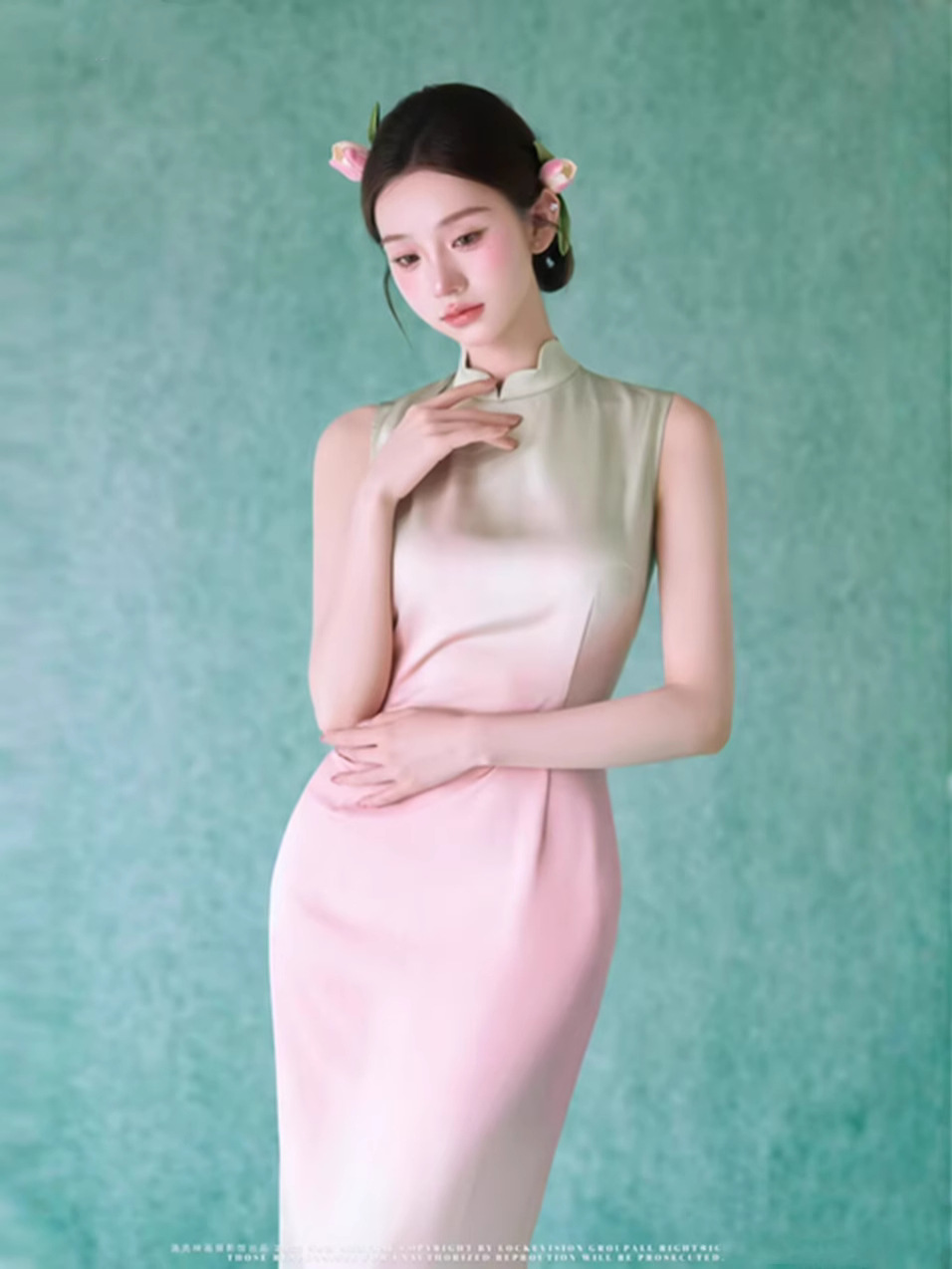 New photo studio summer Chinese style ink painting retro cheongsam…