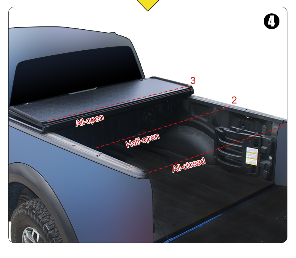 Cross-border Raptor F150 pickup roller shutter rear trunk cover RANGER hard tri-fold cover electric roller shutter car modification parts