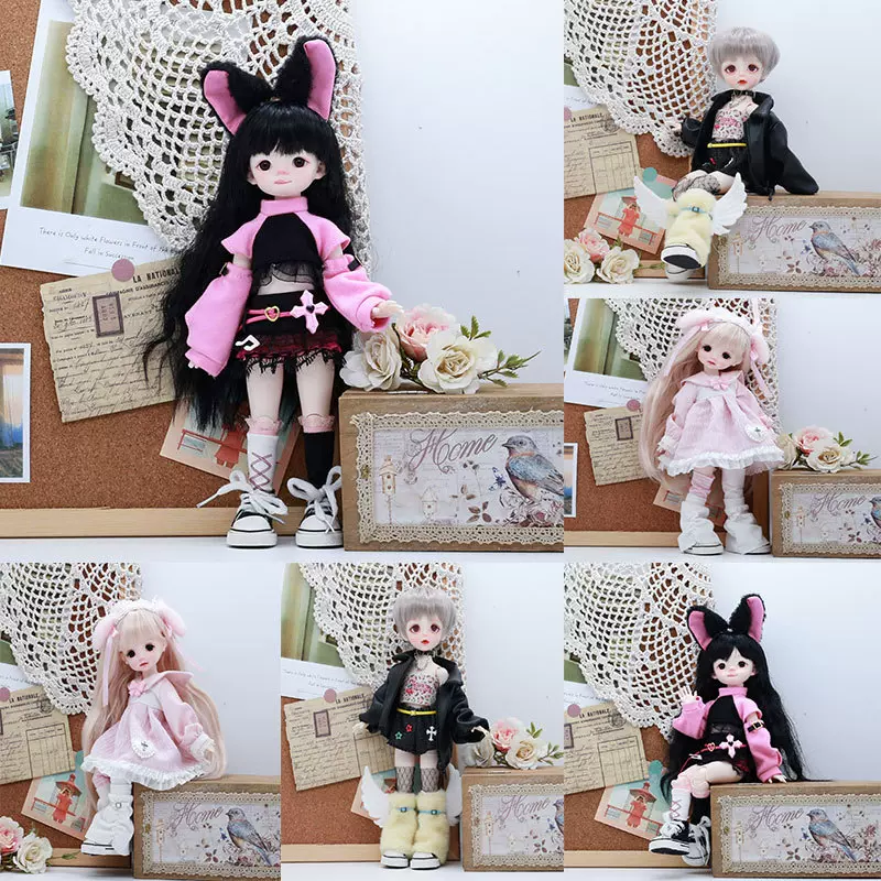 30厘米娃衣六分ob11辣妹y2k套装女孩换装盲盒手办bjd学院风服装