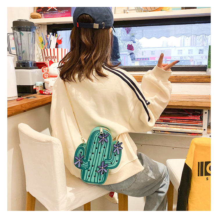 Pu Leather Material Plant Pattern Small Pu Leather Square Bag Shoulder Bags