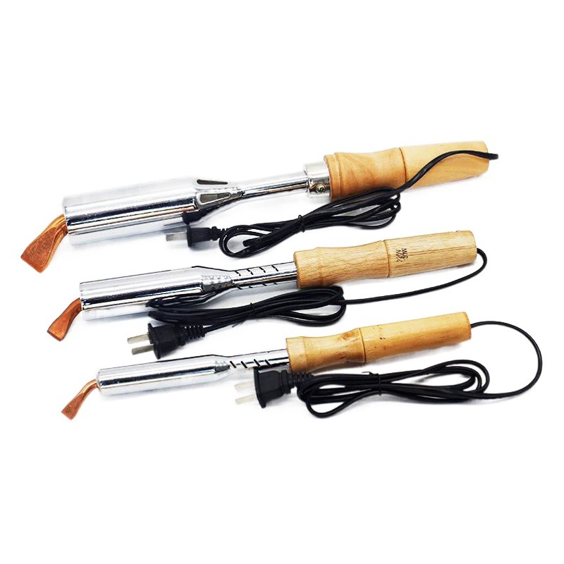 Паяльник с внешним нагревом, изогнутым плоским наконечником, деревянной ручкой, мощным нагревательным элементом 75 Вт/150 Вт, специально для пайки.