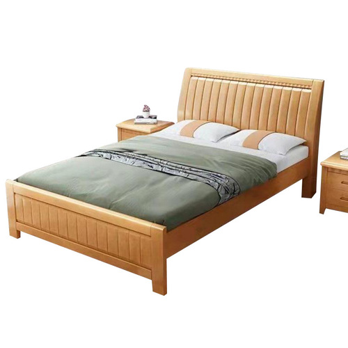 Nordic solid wood bed project single dormitory hotel apartment B&B furniture 1.5m/1.8m economical solid wood bed