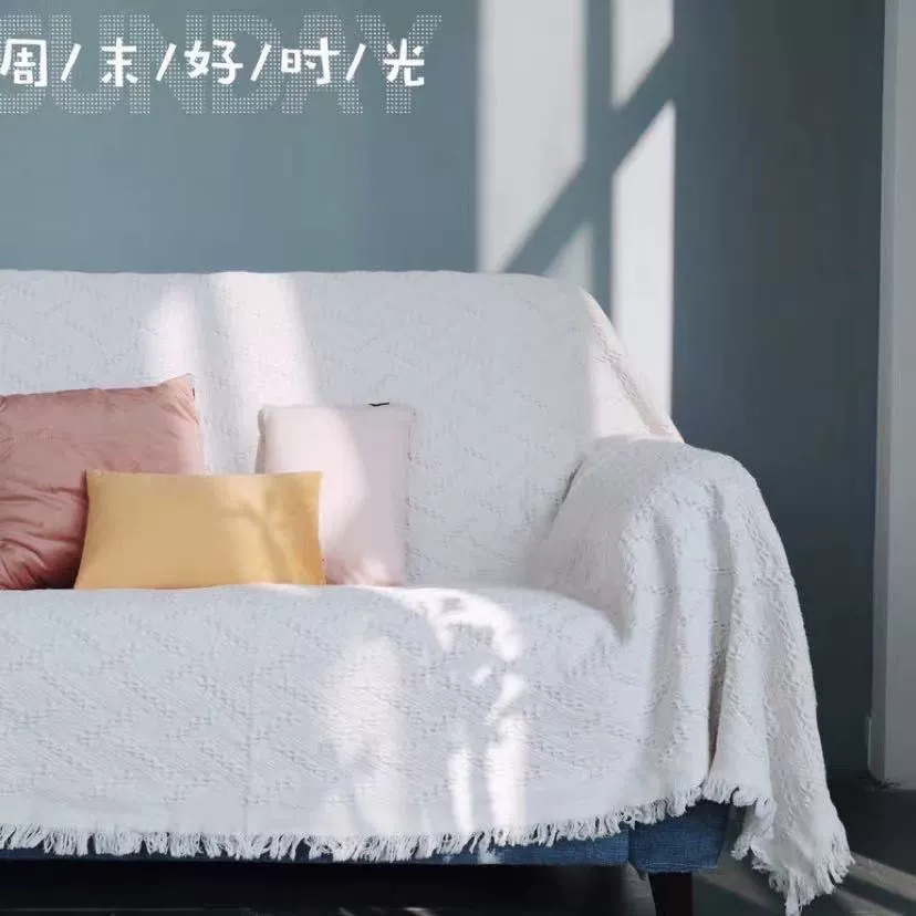 Nordic ins белый диван полотенце многоцелевой хлопчатобумажное одеяло полный чехол для дивана трехместный нескользящий чехол для дивана