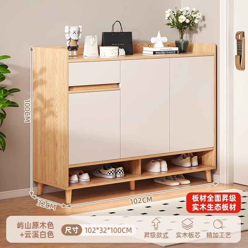 [단단한 나무 생태 보드] 102*32*100cm 란타우 나무 색상 + 윤시 화이트