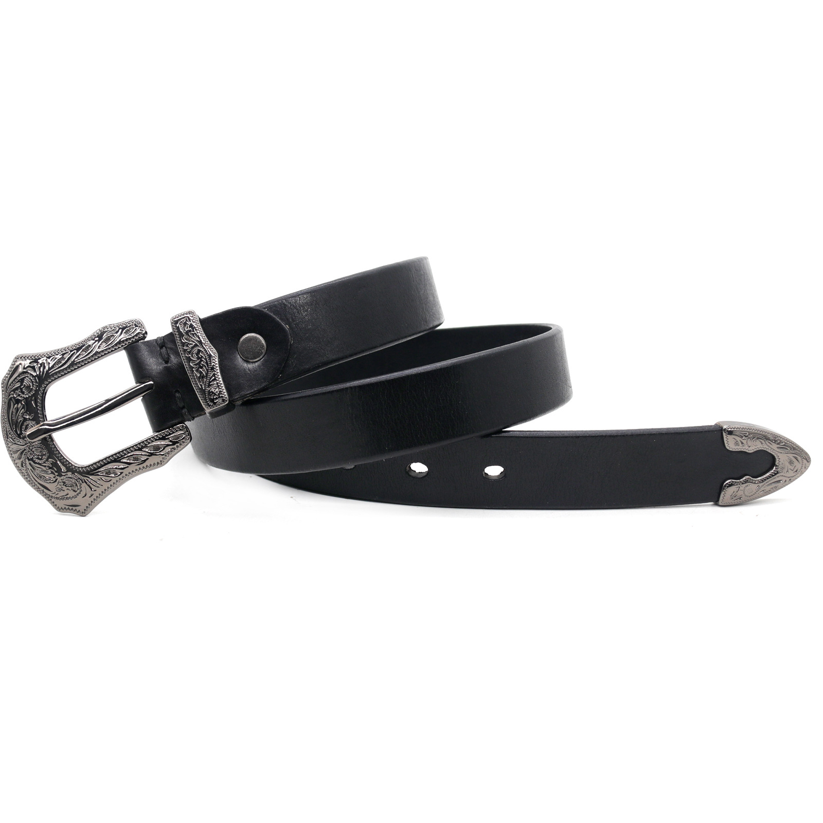 Top Grain Cowhide Leather Belt For Men And Women - Fashion Retro Vintage Versatile Luxury Slim & Wide Waist Belt - Thumbnail 5