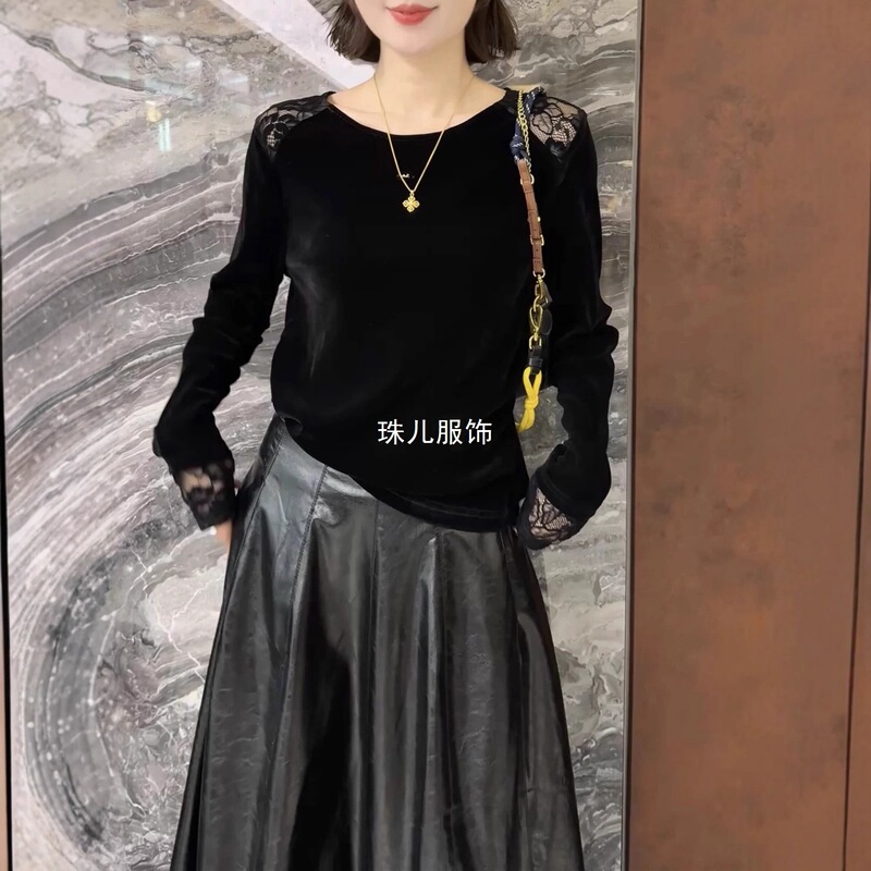 Old Money Style Slimming Returnable Light Luxury Lace Versatile Back Non-Flocking Hollow Nanyou Wholesale Top