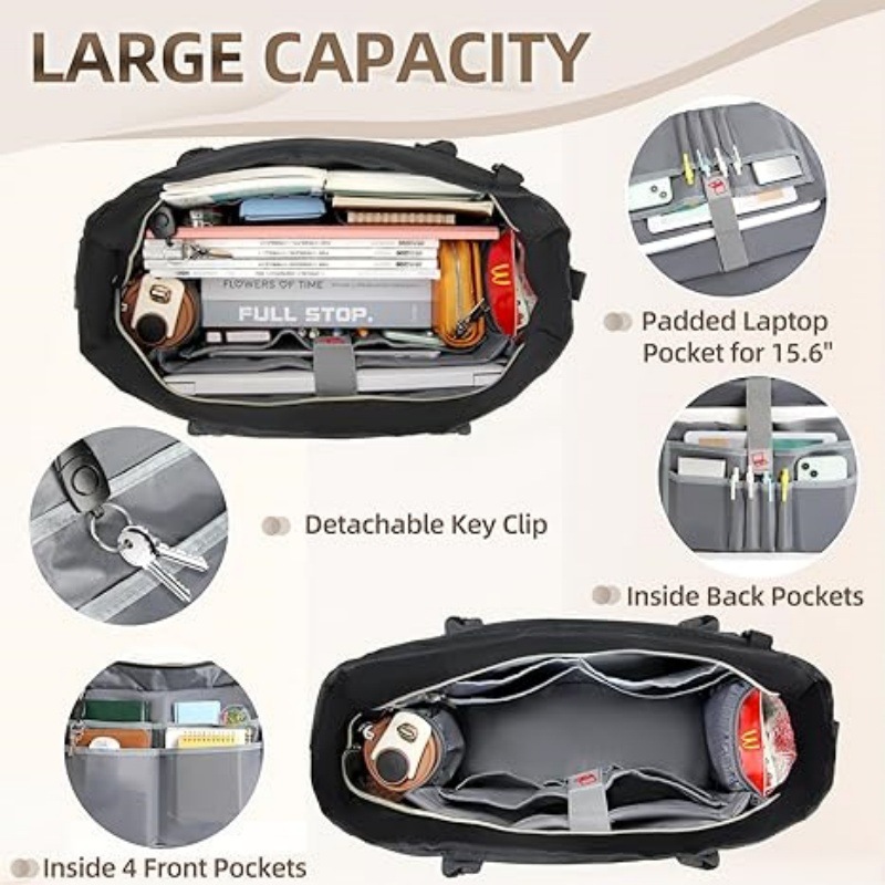 Bolso para Laptop de Mujer 15.6 Pulgadas de Poliéster para Uso Diario