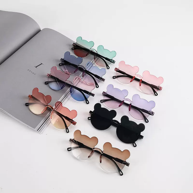 2025个性可爱小熊儿童太阳镜男女宝宝遮阳墨镜新时尚潮流卡通眼镜