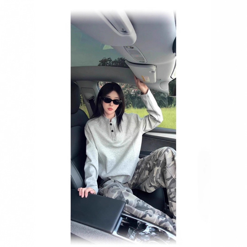 Nasa American Long-Sleeved T-Shirt Autum Trendy Brand Structure Splicing Bottoming Sweatshirt Heavy Design Right Shoulder Polo Shirt