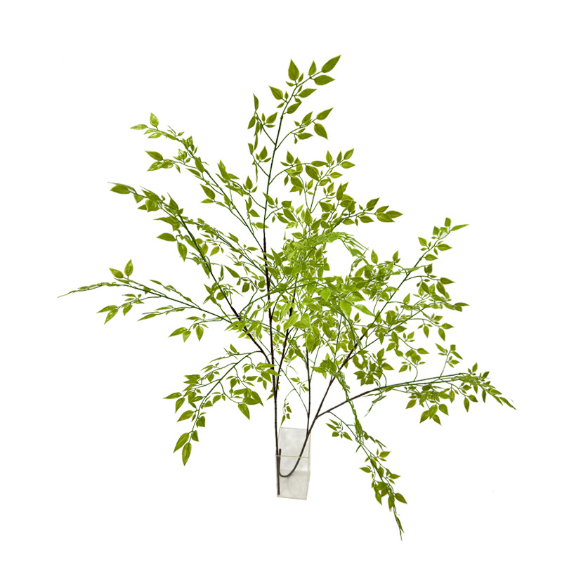 Planta verde artificial maceta de bambú del sur decoración de alta gama de piso grande sala de estar interior falsa planta verde internet celebridad decoración