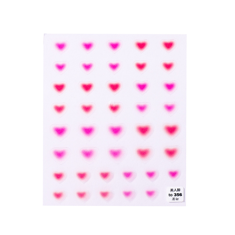 Uñas rubor pegatinas hielo transparente Jade grasa pegamento manchas amor Internet celebridad linda chica pequeño patrón decoración ultra-Delgado a prueba de agua