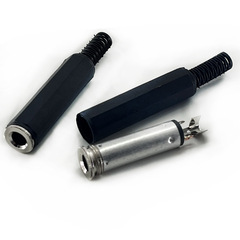 Factory supply 6.5mm hole three-core male audio solder wire 6.35 female terminal connector dual channel solder tail microphone