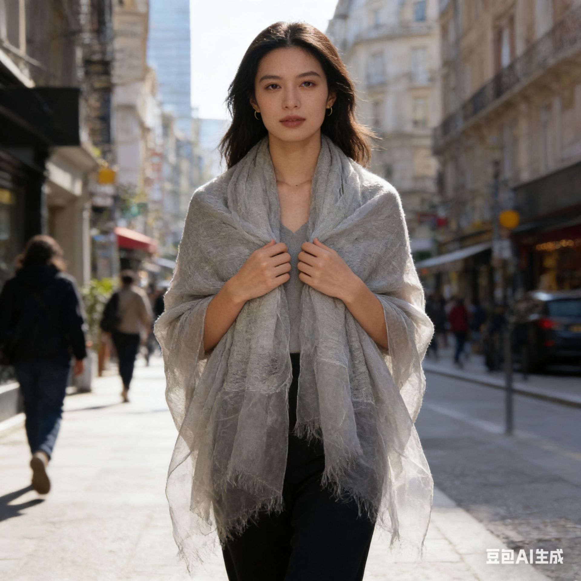 Neuer, einfarbiger, doppellagiger Seidenschal für Damen, eleganter Sonnenschutzschal, grenzüberschreitendes Angebot_voghion.com