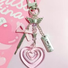 【love翅膀爱心】原创手工手机链挂件卡册咕本链手账本ccd钥匙扣