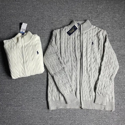 Cross-Border Rl Ralph Lauren Logo Full-Zip Sweater French Niche Brand