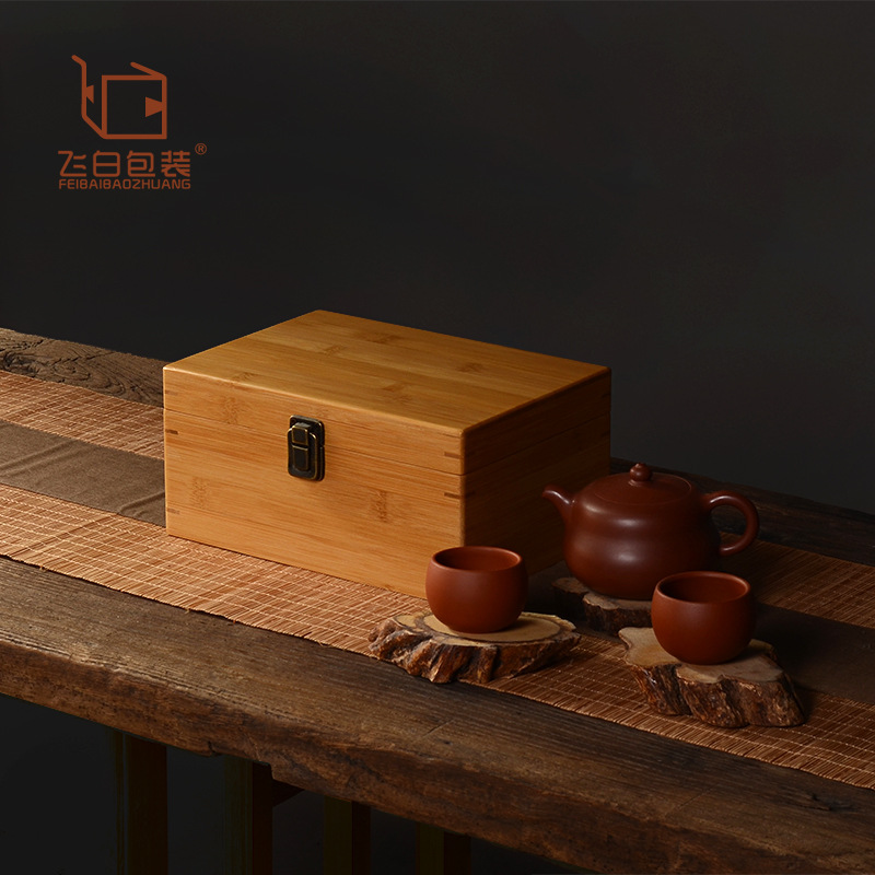 Buckle Soft roll woodiness Jewelry box tea set Packaging box dark-red enameled pottery teapot Porcelain gift Packaging box