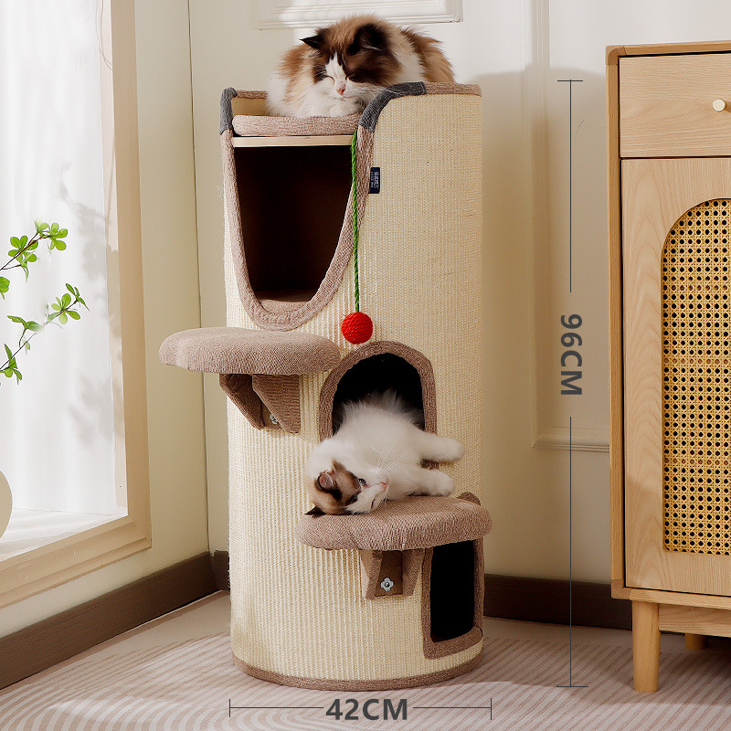 Nueva casa para gatos, marco de escalada para gatos de verano, cubo de sisal integrado para árbol para gatos, suministros para la casa de gatos, cubo de gato simple para gatos