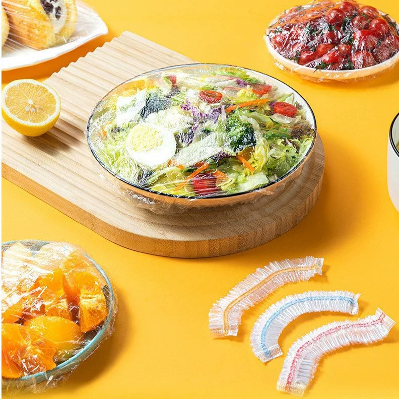 Colorful plastic wrap cover food grade PE material kitchen refrigerator bowl cover dish cover disposable fresh-keeping cover shower cap