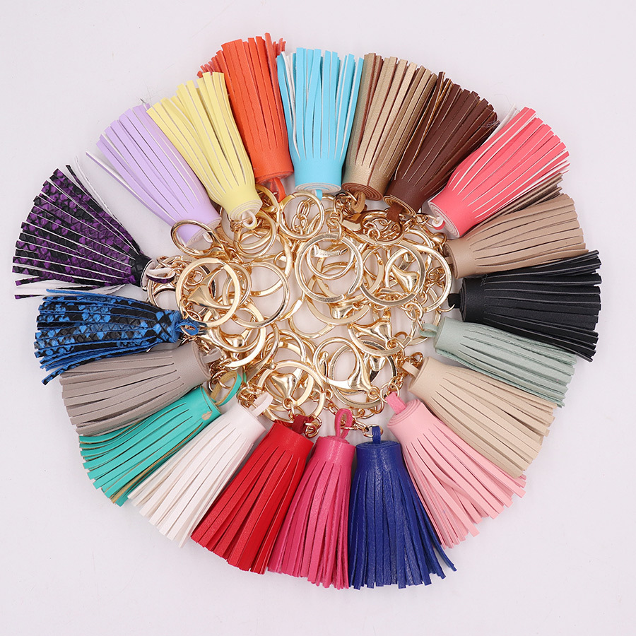5cm cuero borla llavero moda pu cuero bolsa equipaje colgante Ropa Accesorios accesorios de cuero al por mayor