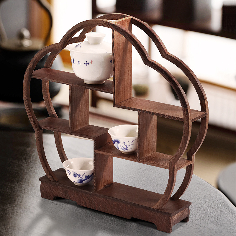 Wooden Living Room Decorative Ornaments, Rosewood Crafts, Chicken Wing Wood Display Shelf, Antique Display Rack, New Chinese Style