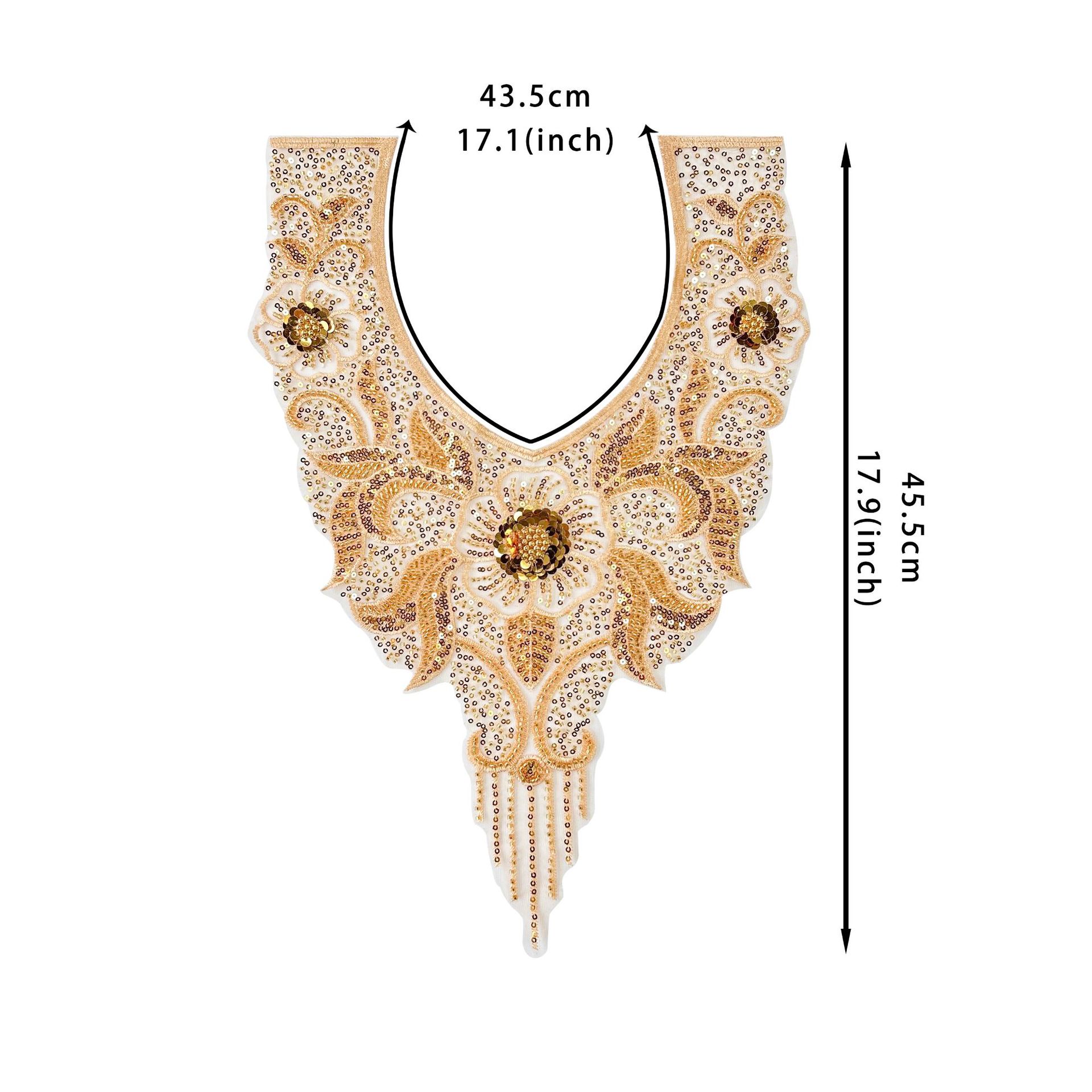 Estilo caliente dorado encaje con cuentas lentejuelas bordado hueco con cuello en V encaje vestido de baile vestido de actuación accesorios de vestir image 6