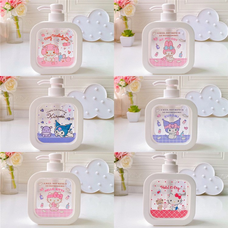 日系大容量300ml按压式乳液分装瓶便携库洛米洗发水沐浴露替换瓶