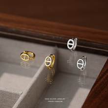 冷淡风轻奢法式猪鼻子耳环女s925纯银大气高级感耳扣百搭耳圈代发