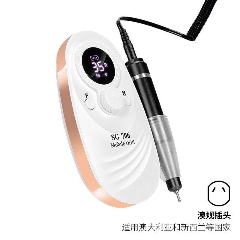 Lijadora de uñas transfronteriza, lijadora de uñas de descarga profesional de alta velocidad, dispositivo de almacenamiento eléctrico, máquina de limpieza de uñas creativa y colorida