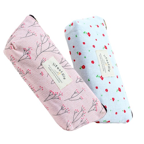 Korean version of cute floral pencil bag, creative canvas stationery bag, In the Mood for Love female student pencil bag, direct supply from the manufacturer