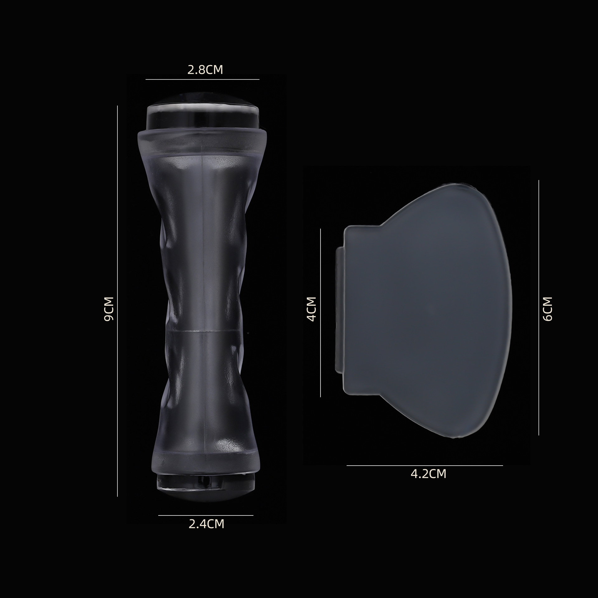 Especial transfronterizo para uñas, sello de doble cabeza, mango curvo, cabezal de impresión de silicona, impresión francesa, herramienta de transferencia de uñas al por mayor