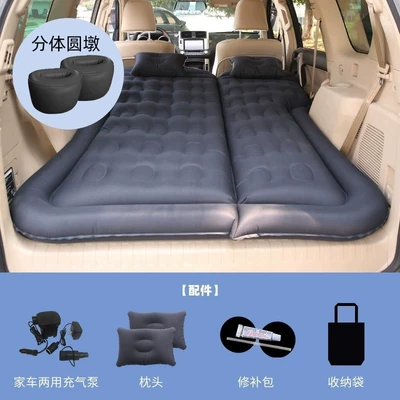 Vehicle-mounted inflatable bed | Car Travel Bed, Off-Road Vehicle - two-purpose-trunk-and-rear-seat-suv-honeycomb-double-sided-oxford-black-with-family-car-dual-purpose-electric-pump-a-pair-of-round-piers
