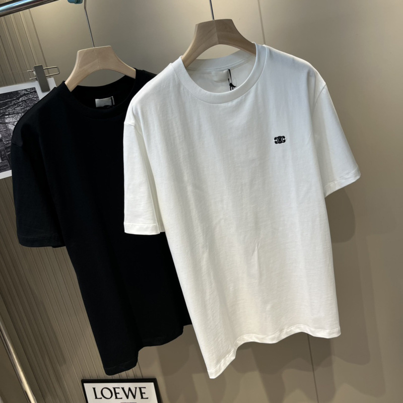 Nanyou 2024 Summer New Arc De Triomphe Small Logo Embroidered Style Unisex T-Shirt Trendy Brand Neutral Style