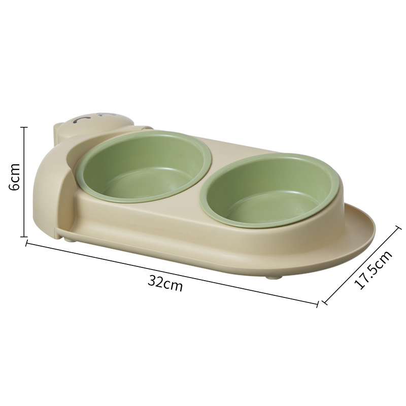 Nuevo cuenco para mascotas, doble cuenco de acero inoxidable para perros, cuenco para gatos anti-volcado, cuenco de comida lenta, cuenco para gatos con cuello de 15 ° para perros al por mayor