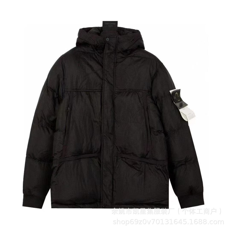 轻奢男冬季罗盘石头家加厚棉服男拉链宽松百搭徽章幽灵罗盘外套潮|undefined