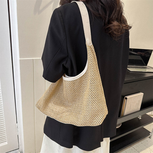 Bags for women summer  new style woven fashion straw bag beach bag large capacity crossbody bag texture shoulder bag